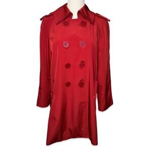 London Fog Tower Collection Red Trench Coat Sz M